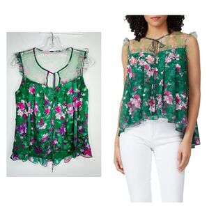 Marchesa Notte Rent the Runway sleeveless mesh size xs 2 $225 RTR Flaw Flawed